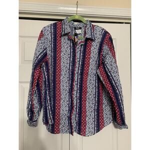 Vintage NWT Tapestry Floral Western Cottagecore Prairie XL Button Up Shirt Top